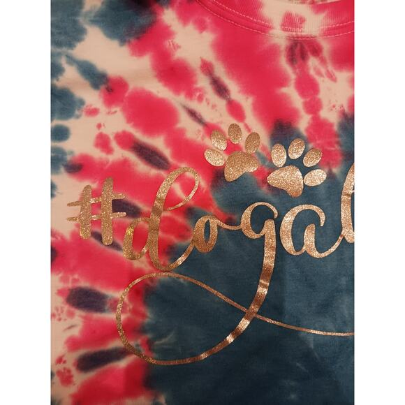 Dogaholic Pink and Turquoise Tie Dye T-Shirt Size 3XL - Picture 8 of 8
